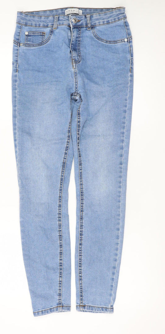 Primark Women Blue Skinny Stretch Denim Jeans Size 12 Regular