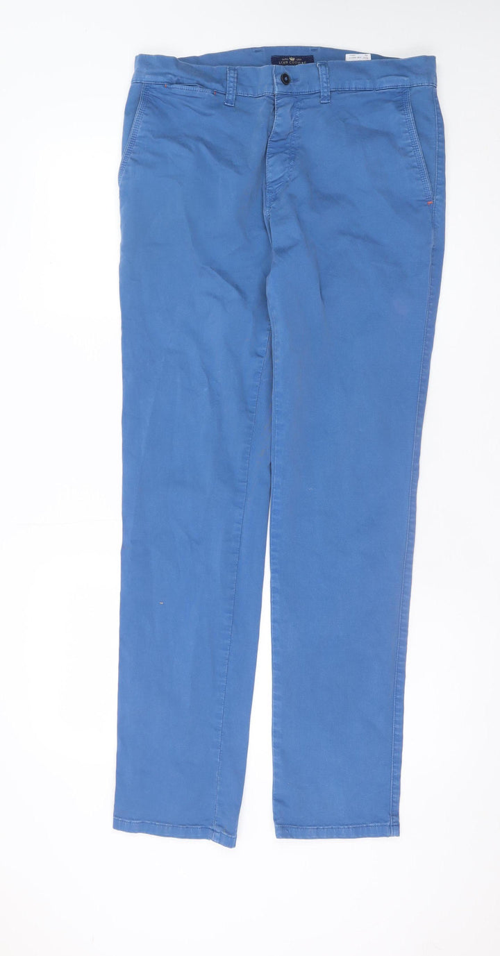 LCDN Couture Men's Blue Chino Trousers Size 34 Regular Cotton