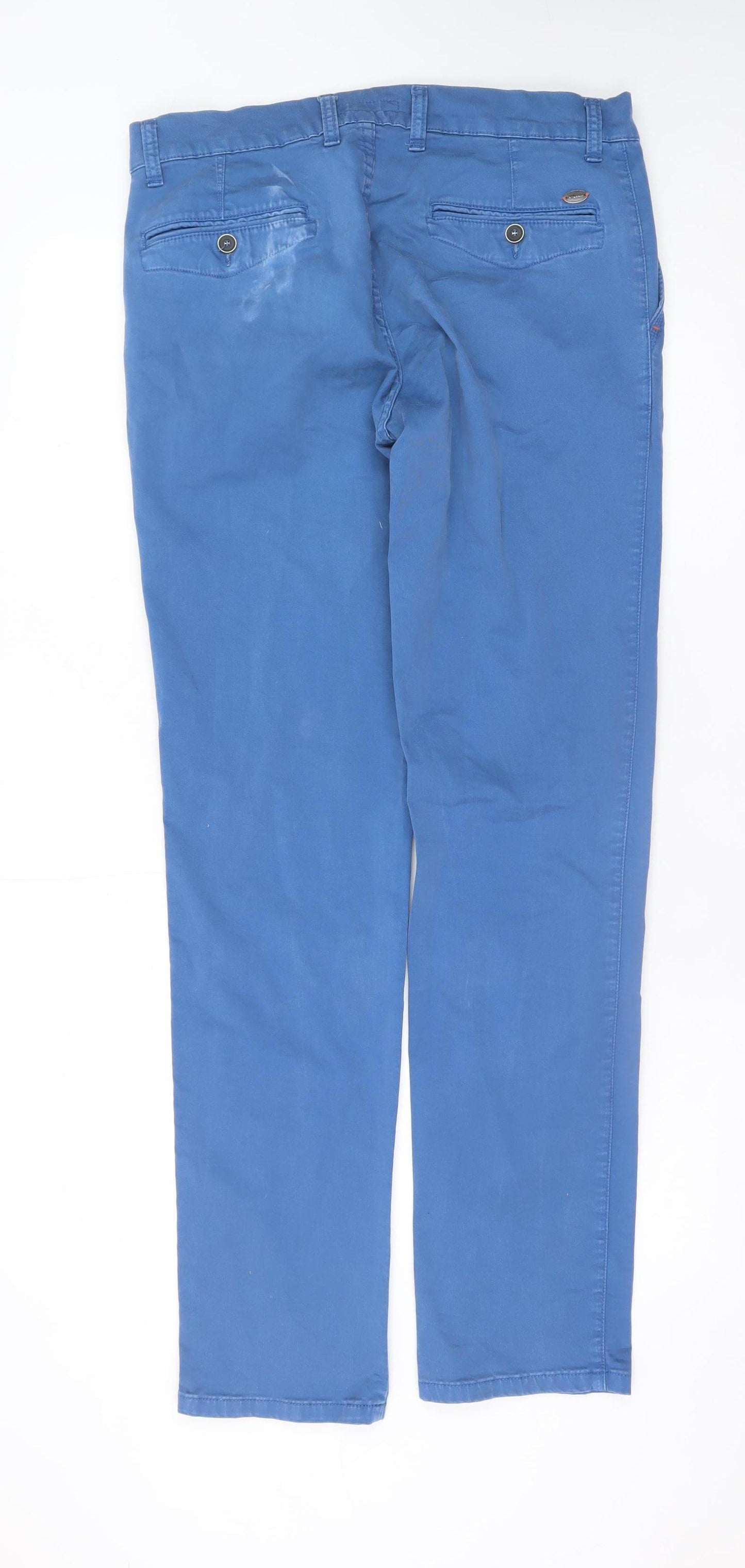 LCDN Couture Men's Blue Chino Trousers Size 34 Regular Cotton