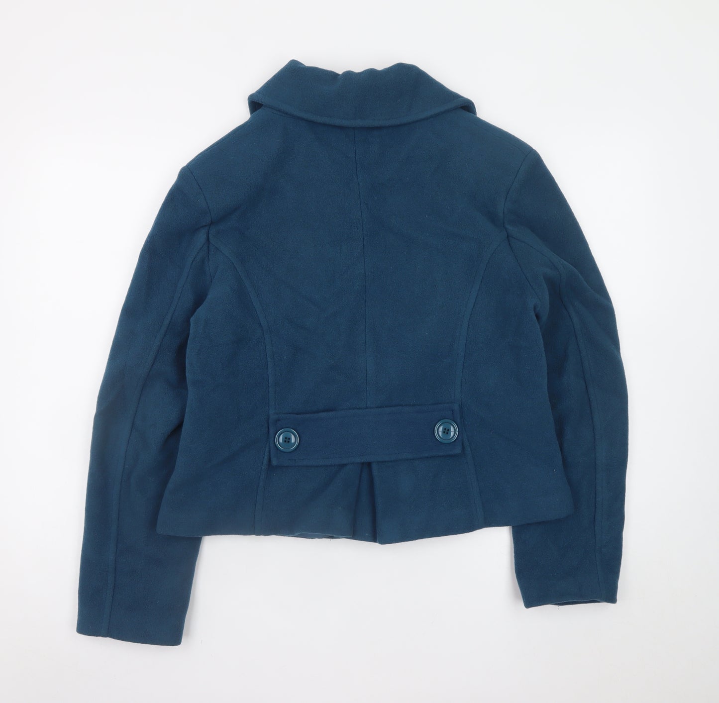 Sasha Women Blue Wool Blend Short Button Jacket Size 12