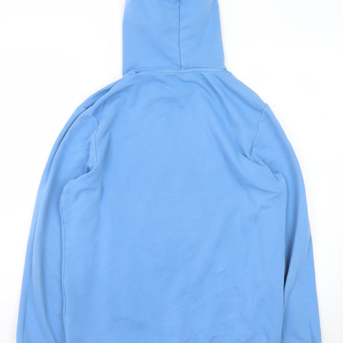 Jack & Jones Mens Blue Pullover Hoodie L Graphic Print Casual Sweatshirt