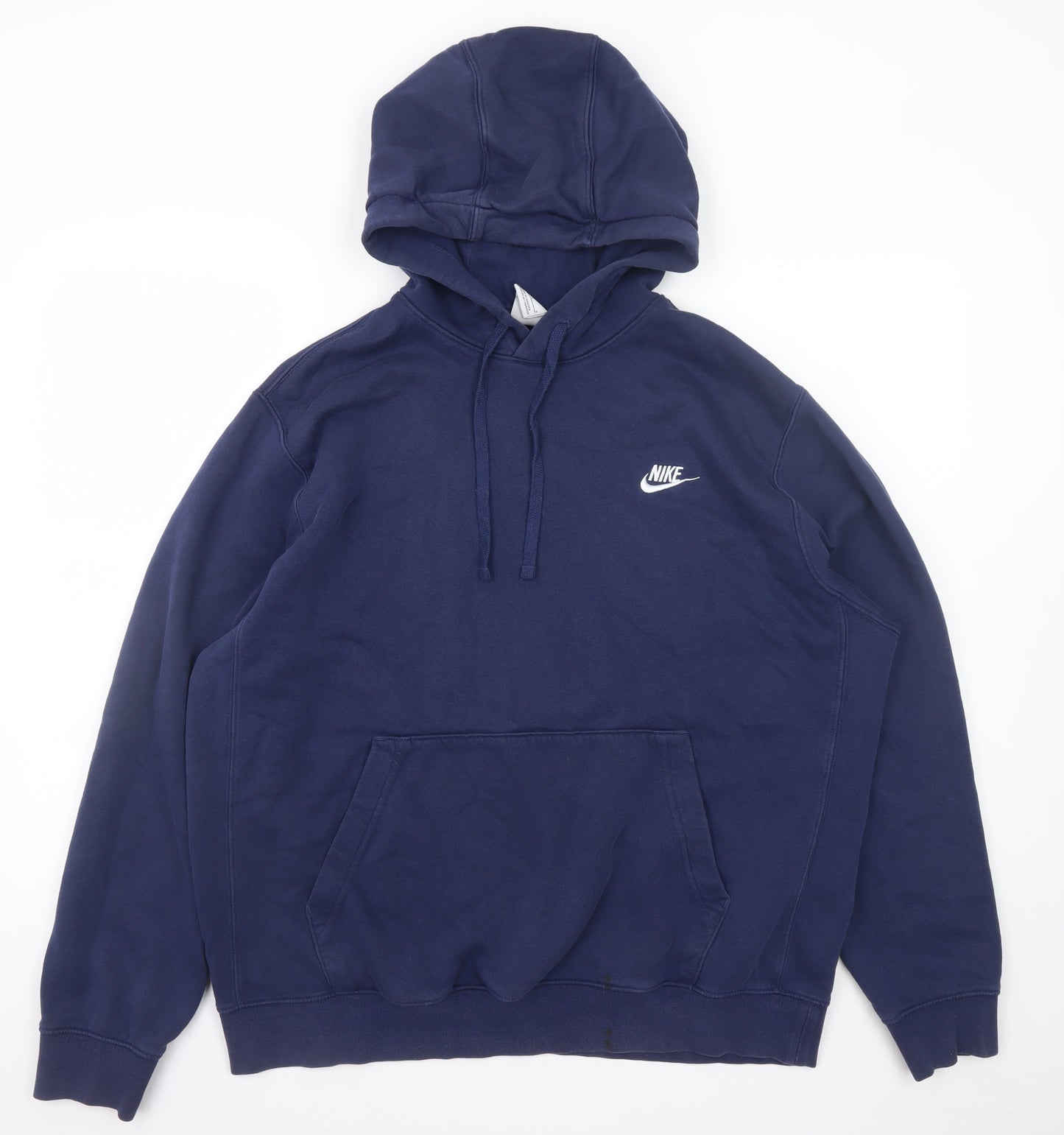 Nike Men's Blue Pullover Hoodie L Fleece Logo Sportswear