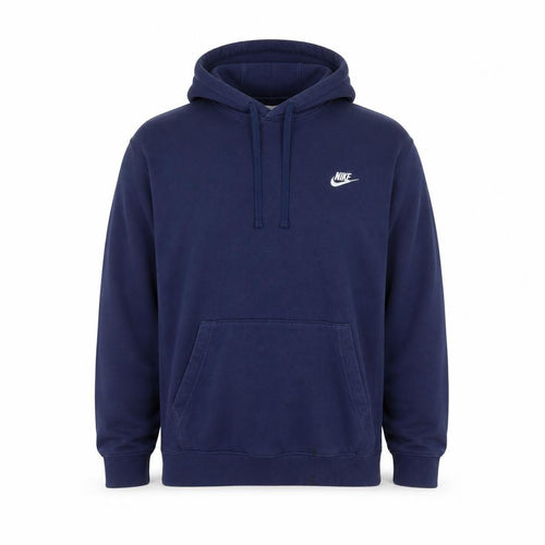 Nike Men's Blue Pullover Hoodie L Fleece Logo Sportswear