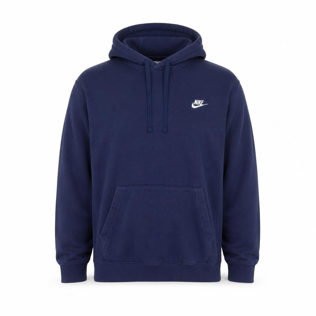 Nike Men's Blue Pullover Hoodie L Fleece Logo Sportswear