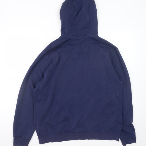 Nike Men's Blue Pullover Hoodie L Fleece Logo Sportswear