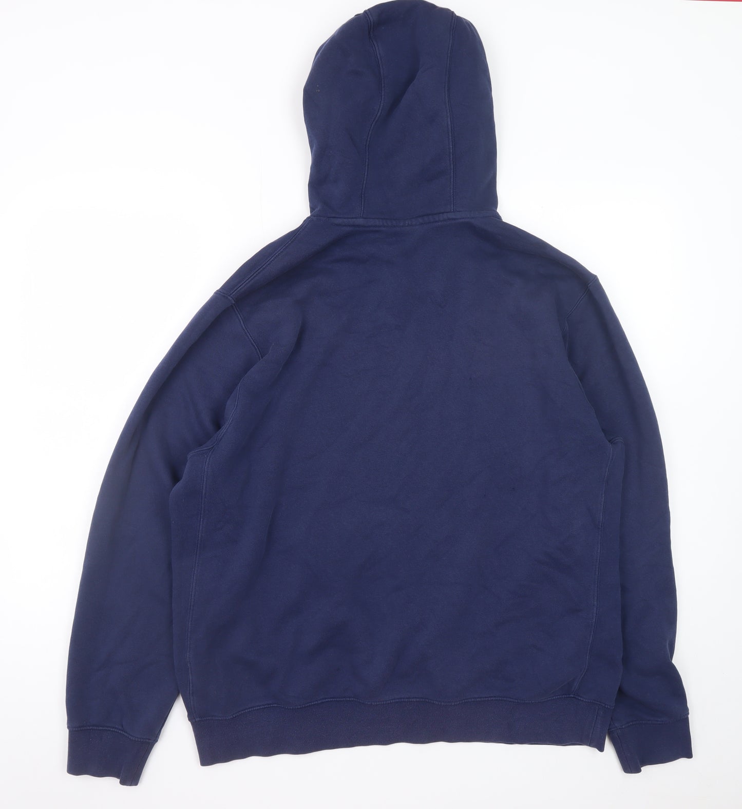 Nike Men's Blue Pullover Hoodie L Fleece Logo Sportswear