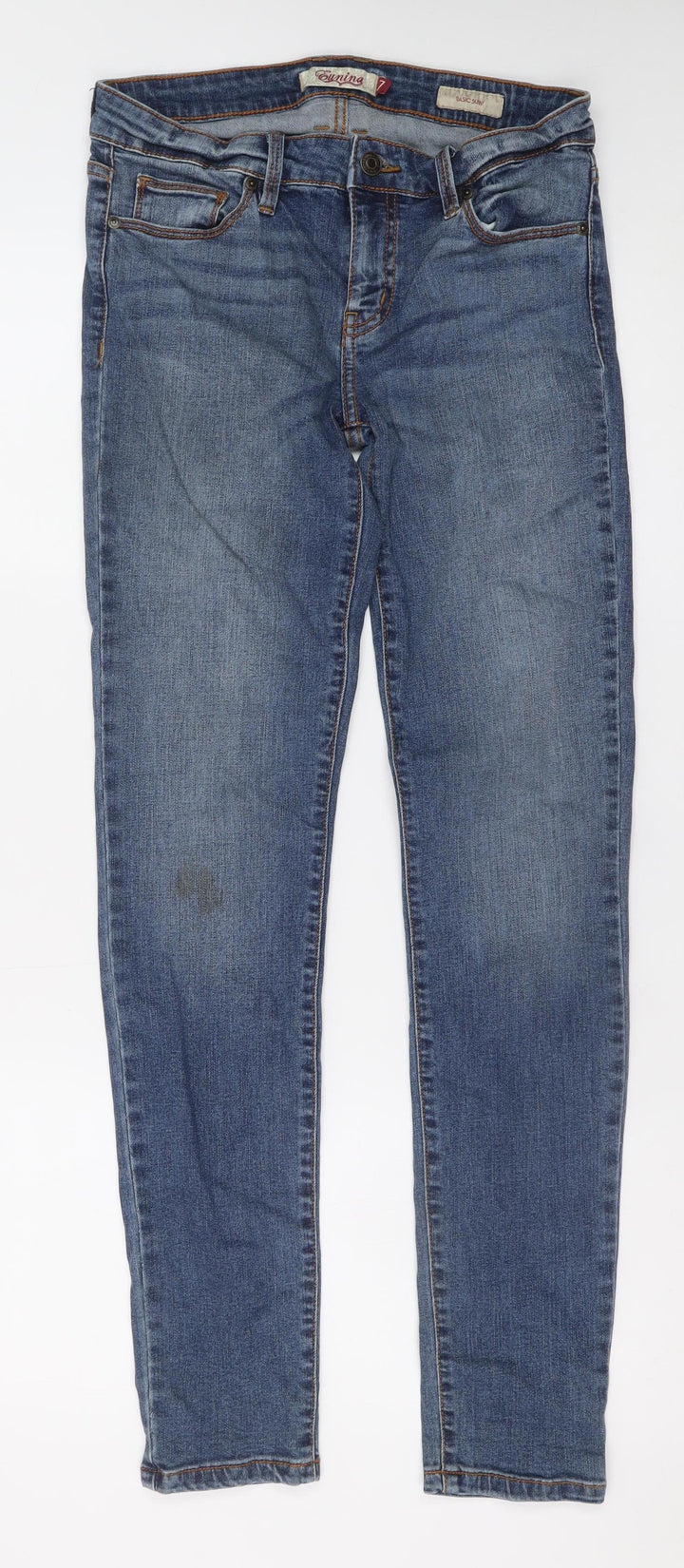 Eunina Womens Blue Skinny Jeans Size 7 Stretch Denim Mid Rise