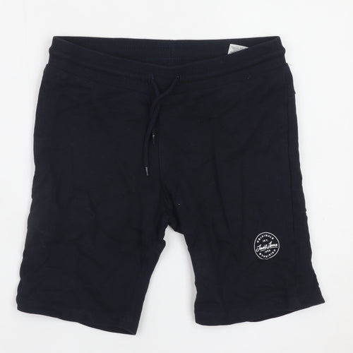 Jack & Jones Teens Black Sweat Shorts Regular Fit Drawstring Waist