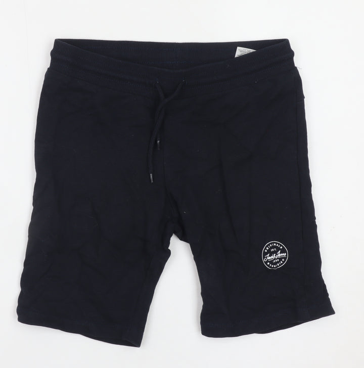 Jack & Jones Teens Black Sweat Shorts Regular Fit Drawstring Waist