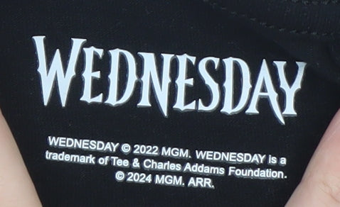 Wednesday Black Graphic T-Shirt for Girls 11-12 Years Gothic Style
