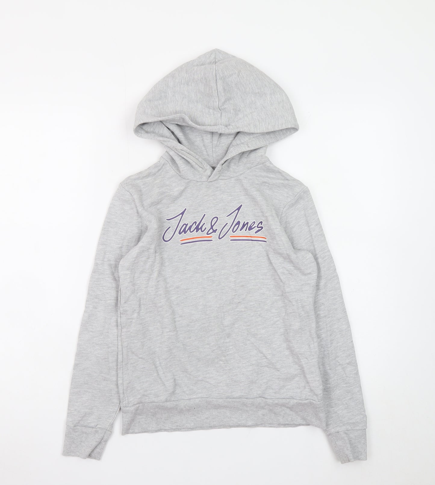 Jack & Jones Boys Grey Hoodie 152cm Cotton Blend Pullover