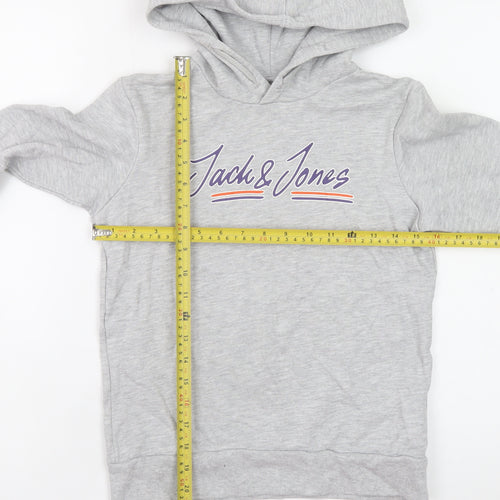 Jack & Jones Boys Grey Hoodie 152cm Cotton Blend Pullover