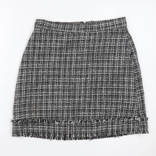 Warehouse Women Black Tweed Check Pencil Skirt Size 10