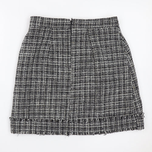 Warehouse Women Black Tweed Check Pencil Skirt Size 10
