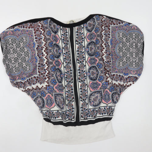 Oasis Women's Multicoloured Paisley Tunic Blouse S Bohemian Style