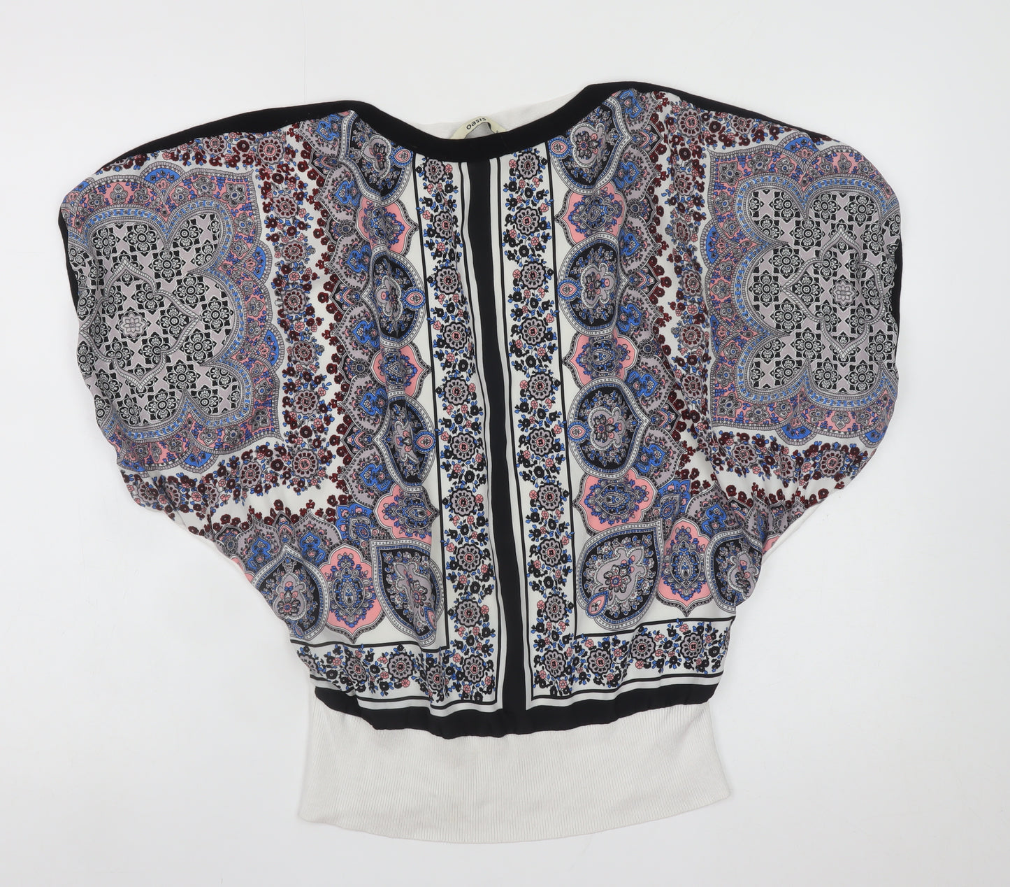 Oasis Women's Multicoloured Paisley Tunic Blouse S Bohemian Style