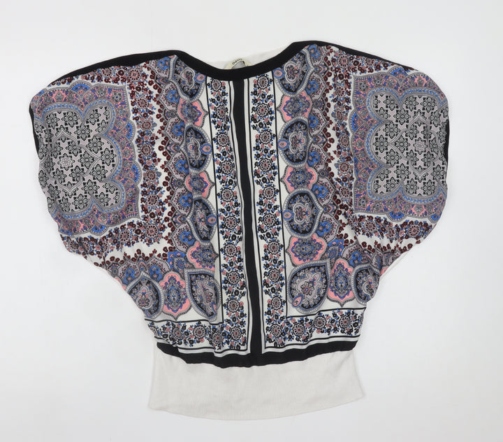 Oasis Women's Multicoloured Paisley Tunic Blouse S Bohemian Style
