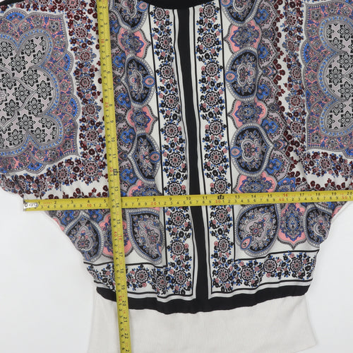 Oasis Women's Multicoloured Paisley Tunic Blouse S Bohemian Style