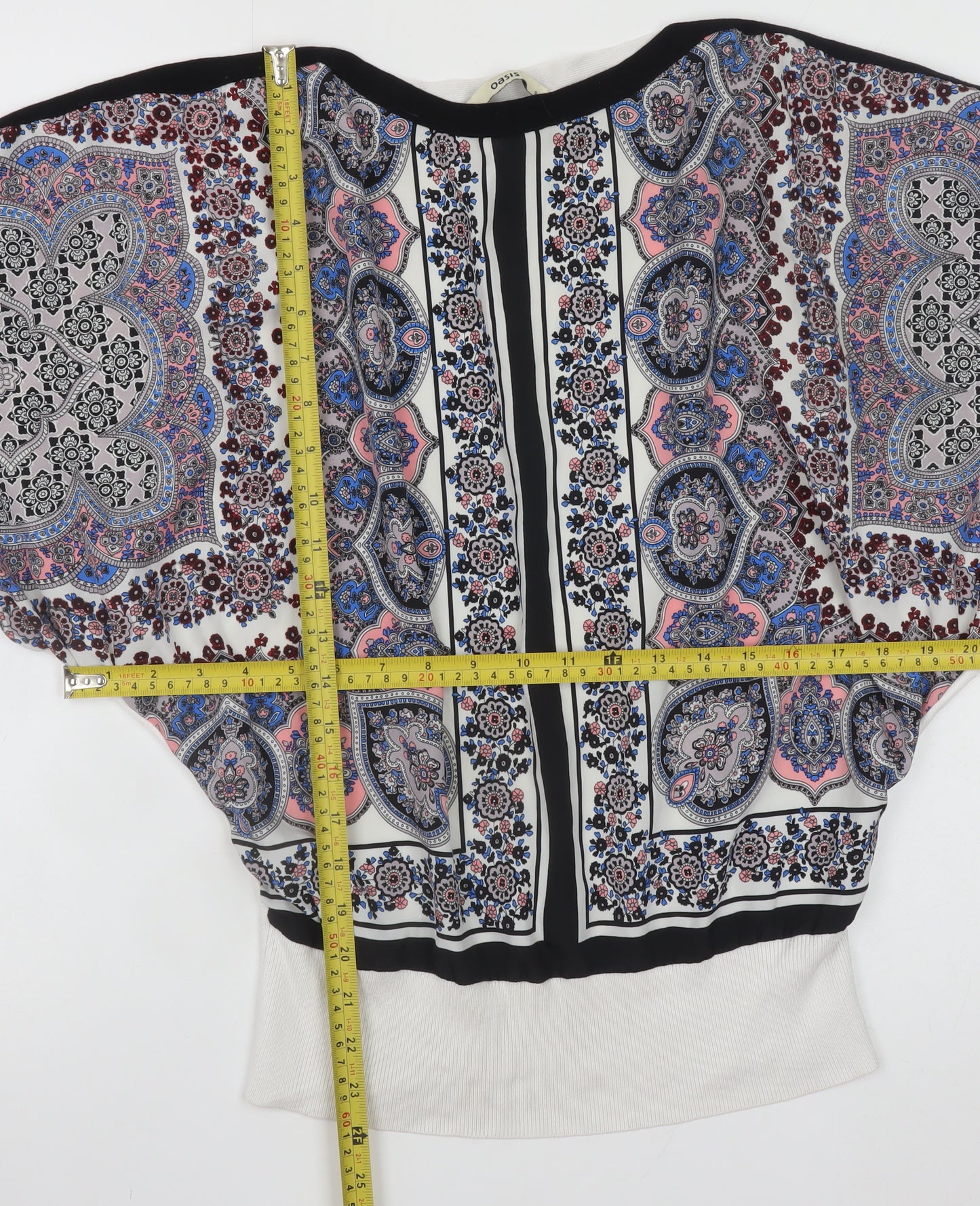 Oasis Women's Multicoloured Paisley Tunic Blouse S Bohemian Style