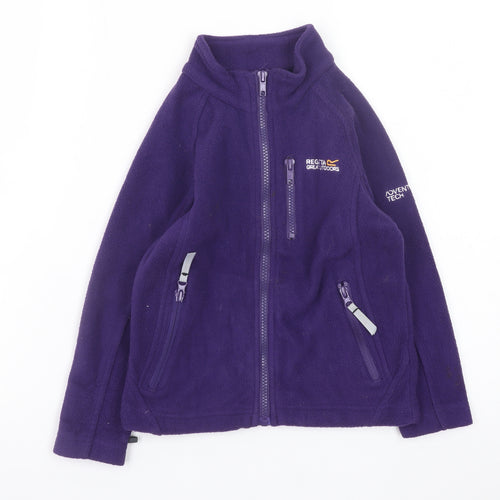 Regatta Girls Purple Fleece Full Zip Outdoor Jacket 3-4 Years