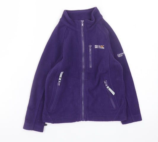 Regatta Girls Purple Fleece Full Zip Outdoor Jacket 3-4 Years