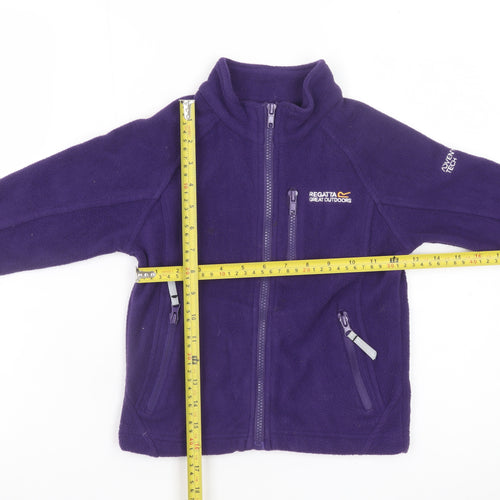 Regatta Girls Purple Fleece Full Zip Outdoor Jacket 3-4 Years