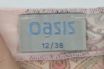 Oasis Women Pink Paisley Chiffon Wrap Blouse Size 12
