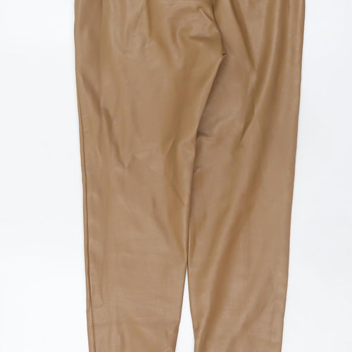 Vila Women’s Beige Faux Leather Skinny Leggings Size 6