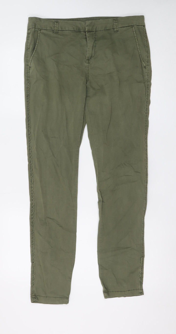 Vero Moda Unisex Green Cotton Chino Trousers M 32 Regular Fit