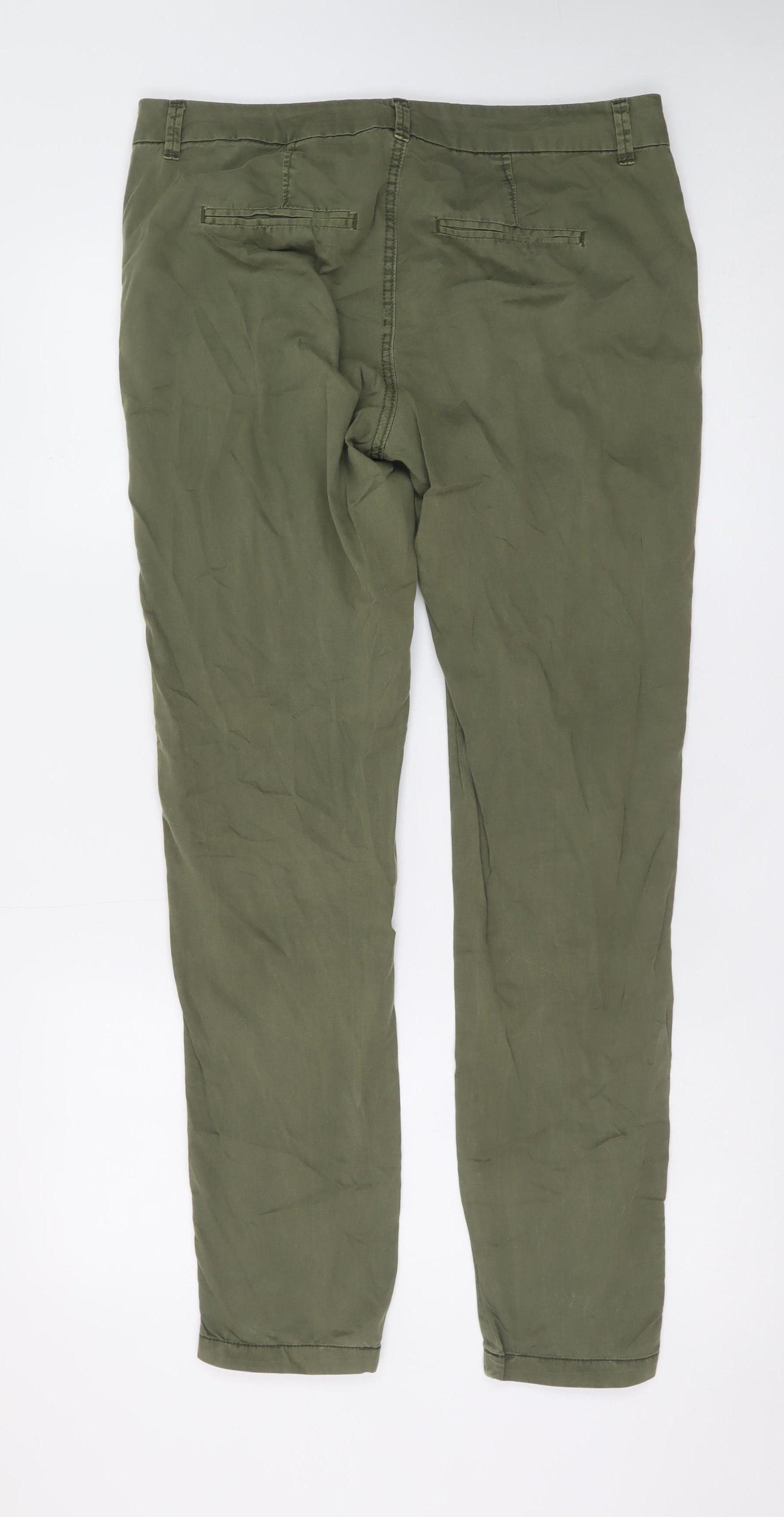 Vero Moda Unisex Green Cotton Chino Trousers M 32 Regular Fit