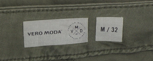 Vero Moda Unisex Green Cotton Chino Trousers M 32 Regular Fit