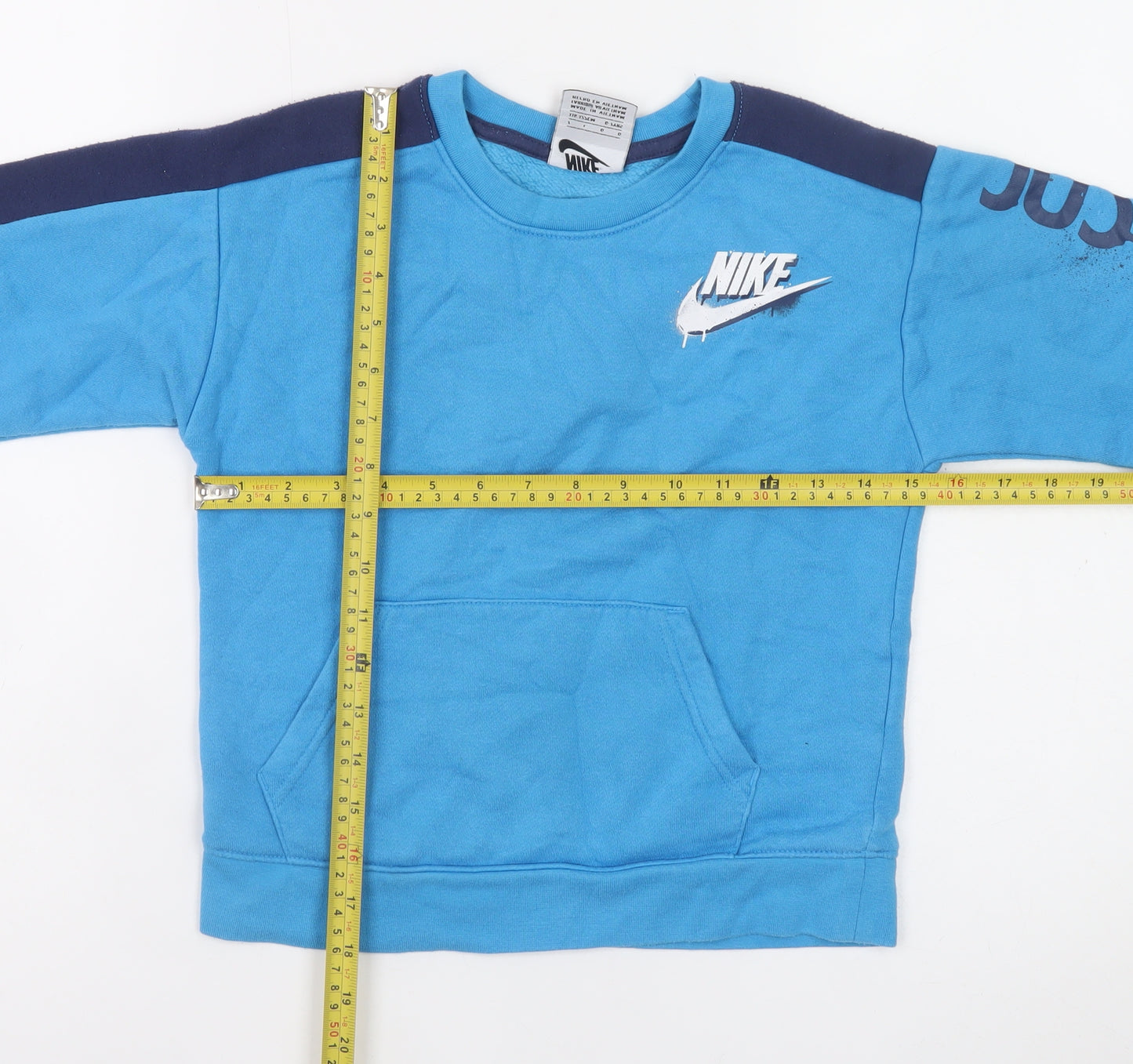 Nike Boys Blue Crew Neck Sweatshirt 6-7 Years Just Do It Graphic