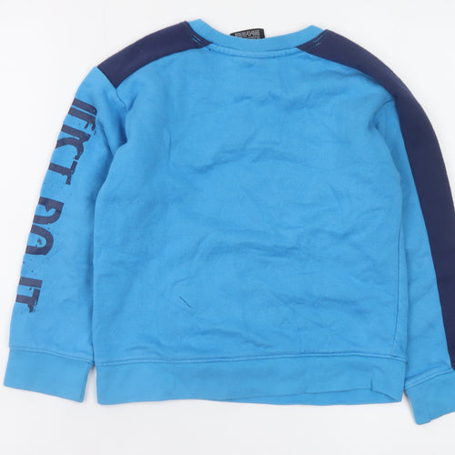 Nike Boys Blue Crew Neck Sweatshirt 6-7 Years Just Do It Graphic