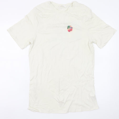 Marks and Spencer Men’s Ivory Graphic Print T-Shirt Small
