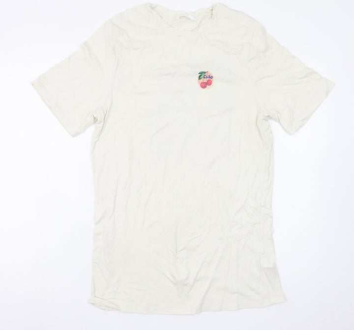 Marks and Spencer Men’s Ivory Graphic Print T-Shirt Small