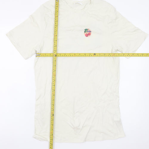 Marks and Spencer Men’s Ivory Graphic Print T-Shirt Small