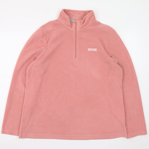 Regatta Women’s Pink Fleece Pullover Sweatshirt UK 18 1/4 Zip Polyester