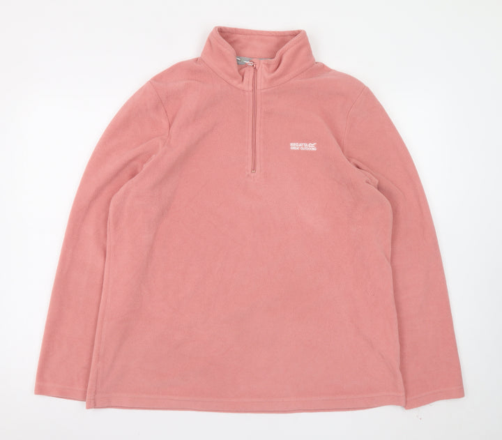 Regatta Women’s Pink Fleece Pullover Sweatshirt UK 18 1/4 Zip Polyester