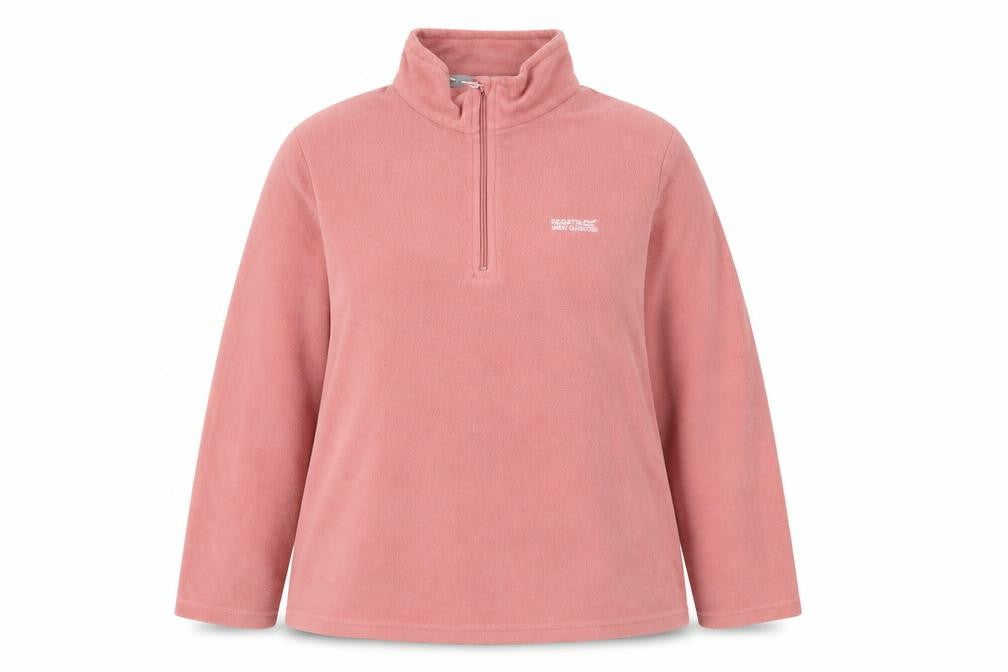 Front view of Regatta Women’s Pink Fleece Pullover Sweatshirt UK 18 1/4 Zip Polyester