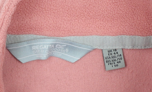 Regatta Women’s Pink Fleece Pullover Sweatshirt UK 18 1/4 Zip Polyester