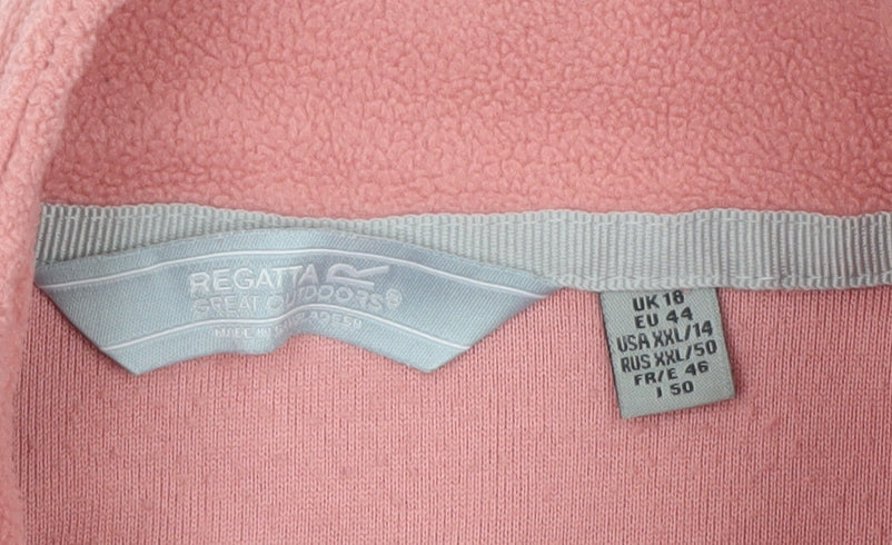 Regatta Women’s Pink Fleece Pullover Sweatshirt UK 18 1/4 Zip Polyester
