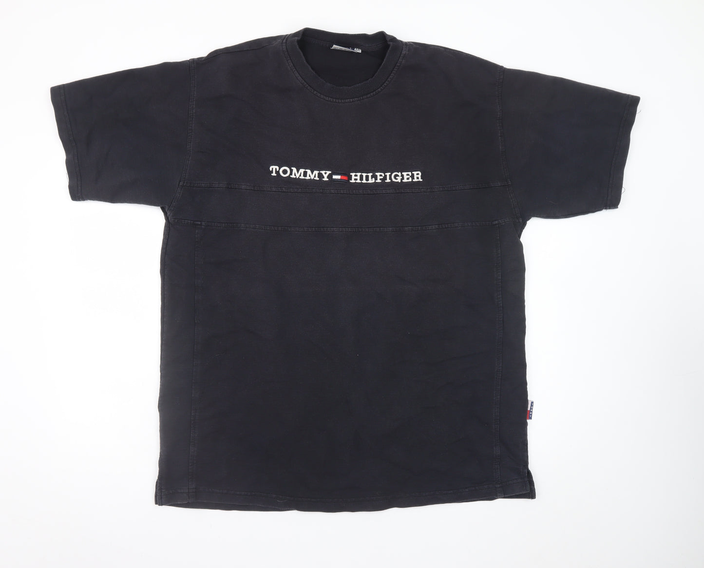 Tommy Hilfiger Men's Black 2XL Crew Neck Cotton Logo T-Shirt