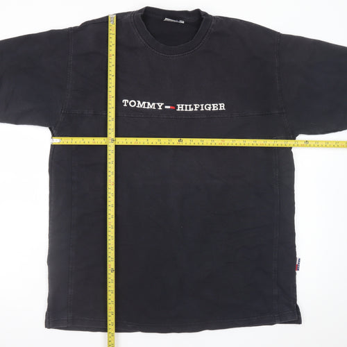 Tommy Hilfiger Men's Black 2XL Crew Neck Cotton Logo T-Shirt