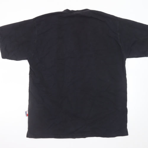 Tommy Hilfiger Men's Black 2XL Crew Neck Cotton Logo T-Shirt