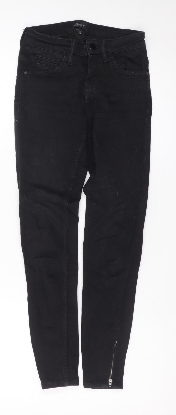ONLY Blue Denim Women's Black XS Skinny Jeans with Ankle Zip