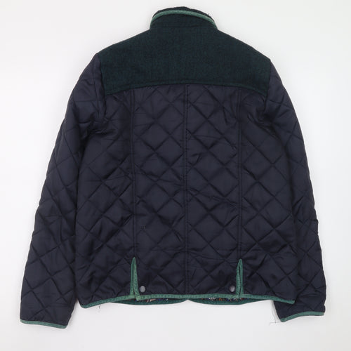 Next Women's Blue Quilted Mid-Length Jacket Size 14