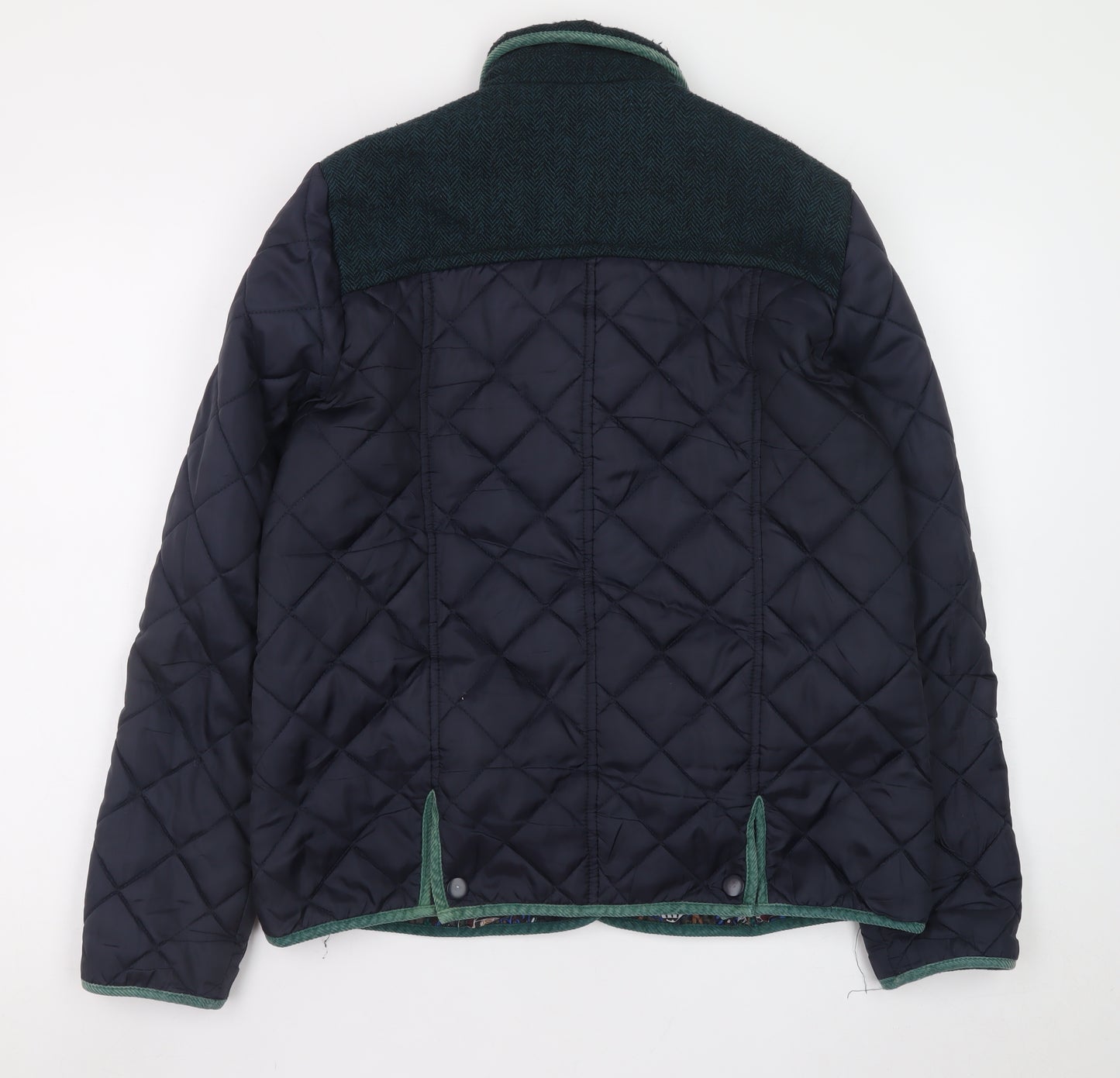 Next Women's Blue Quilted Mid-Length Jacket Size 14