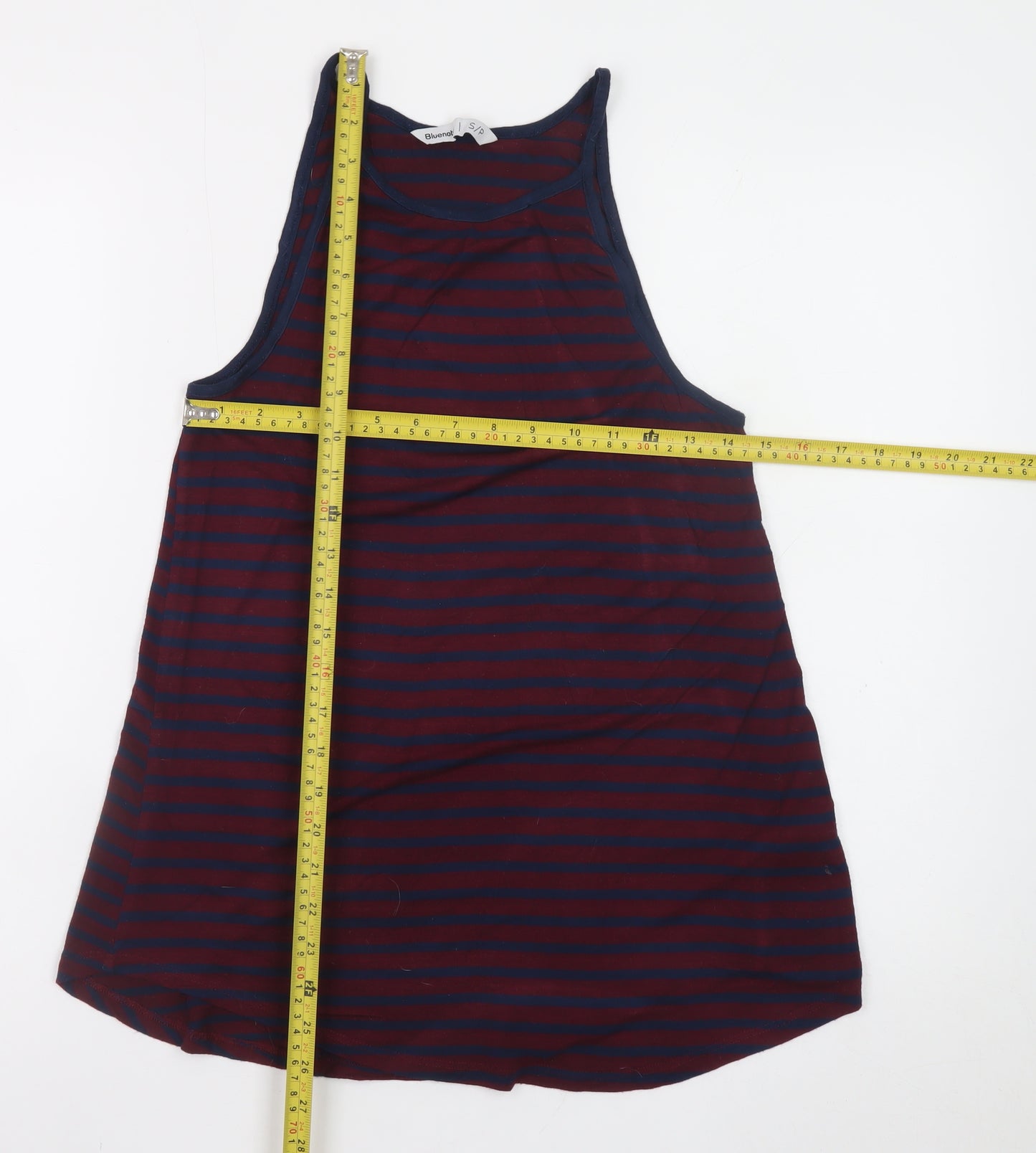 Bluenotes Women's Multicoloured Striped Tank Top S Jersey Cotton
