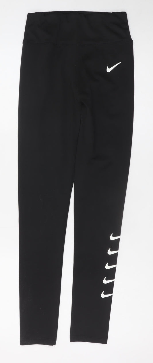 Nike Women's Black Dri-FIT Ankle Leggings M High Rise Activewear