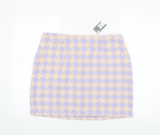 Primark Women’s Multicoloured Tweed Check Mini Skirt Size 16